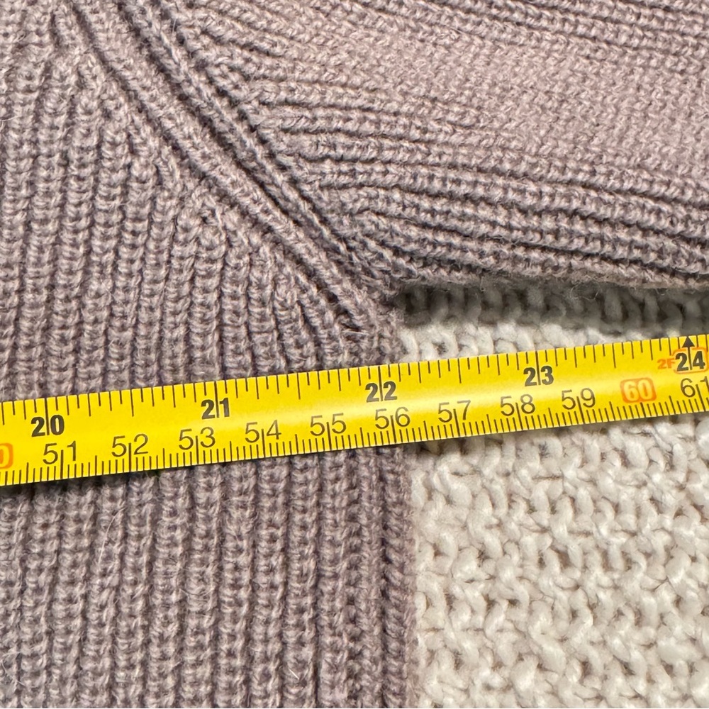 Saint + Sofia Knit Sweater Alpaca Baby Recycled Wool M Faux Leather Greige - Picture 6 of 8